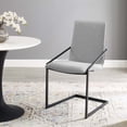 thumbnail image 1 of Modway Pitch Upholstered Fabric Dining Armchair, Black Light Gray, 1 of 9