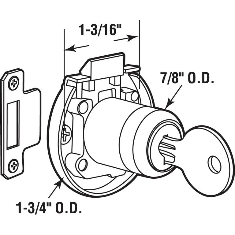 Brass spring-loaded Keyed, Surface Mount Cabinet Lock Brass spring-loaded Keyed, Surface Mount Cabinet Lock