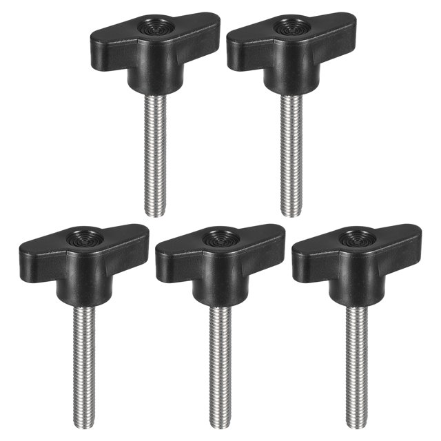 Unique Bargains 5Pack 304 Acier Inoxydable de Serrage Bouton de Vis en Forme de Vis Pouce M6 x 40mm