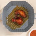 thumbnail image 4 of cuyhtdup Octagonal Silica Gel Fryer Tray With Innovative Waves Fringe Design-Oil Proof, Easy to Clean, Heat Resistant with Ergonomic Handles-Ideal for Baking and Frying-Available in Multiple, 4 of 7