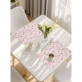 thumbnail image 5 of Pink Flowers Placemats Set of 12, Rustic Vintage Botanical Plants Floral Placemats for Dining Table, Place Mats for Kitchen Tabletop, Waterproof Wipeable Dining Table Mats Set, 5 of 9