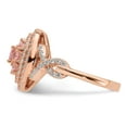 thumbnail image 3 of Primal Silver Sterling Silver Rose Gold-plated Pink and White Cubic Zirconia Cushion Ring, 3 of 5