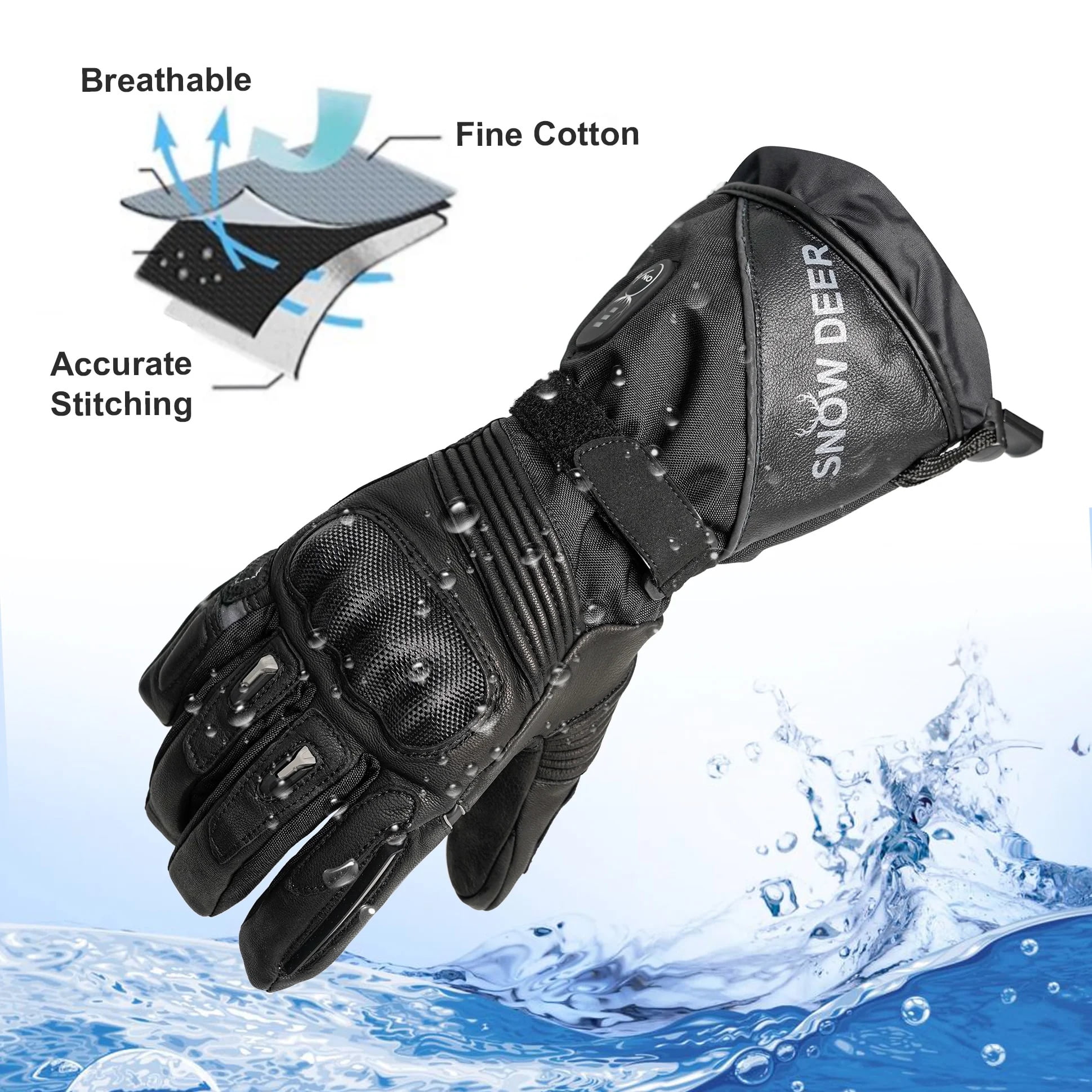 Snow deer Unisex Heated Gloves 7.4V 2200mAh Electric Rechargeable Winter Warm Glove Liners for Arthritis Raynaud Thin Gloves Riding Ski Snowboarding Hiking Cycling Hand Warmers