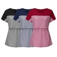 thumbnail image 2 of Vêtements de Grossesse Offres de l'Action de Grâce Liquidation Été Vêtements de Maternité pour Femmes Col Rond Manches Courtes Volants Pli Hauts de Grossesse, 2 of 5