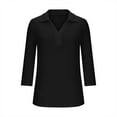 thumbnail image 6 of Tdoqot Womens Polo Shirts with Collar- Casual Summer 3/4 Sleeve V-Neck Business Tops Black Size XL, 6 of 6