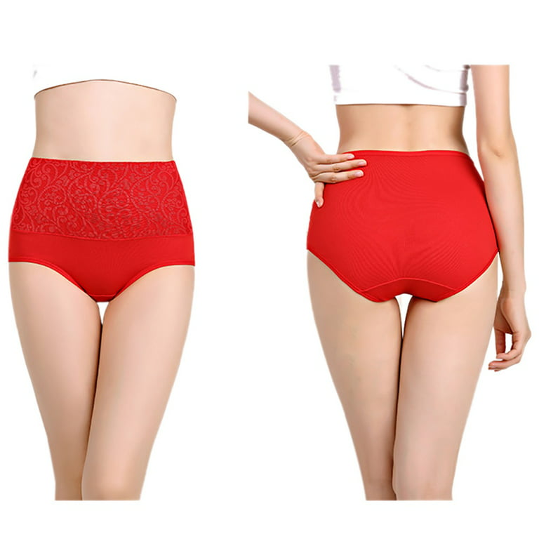 Valcatch 5 Pack Women Underwear High Waist Cotton Briefs Ladies Panties  Tummy Control Panty Full Coverage
