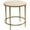 Beige Round Abstract Round 19" x 19" x 20", variant on DecMode 31" x 18" Beige Marble Round Coffee Table with Hammered Gold Metal Legs, 1-Piece