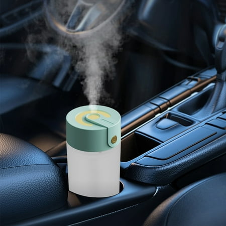 

Gnmfd Vehicle-mounted Humidifier Power Supply Via USB Power Cable Aromatherapy Machine Home Humidifier Low Noise Built-in LED Lights Mint green