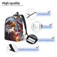 thumbnail image 4 of Picia Bald Eagle Pilot Printed Canvas Daypack - Stylish and Durable Vintage Compact Backpack - Class, Work, Travel, or Laptop Bookbag,Organized Compartments-Small, 4 of 6
