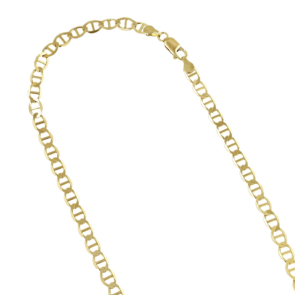 Wellingsale 14k Yellow OR White Gold Solid 1.5mm Flat Open wheat Chain Necklace with Lobster Claw Clasp