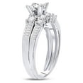 thumbnail image 3 of 10kt White Gold Princess Diamond Bridal Wedding Ring Band Set 7/8 Cttw, 3 of 4