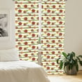 thumbnail image 2 of Ambesonne Floral Curtains, Roses Horizontal Stripes Art, Pair of 28"x84", Pale Green Dark Peach, 2 of 5
