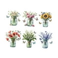 thumbnail image 2 of 6 pegatinas de pared en maceta con flores, adhesivos de vinilo para pared, hojas para baño, sala de yoga y sala de estar, 2 of 9