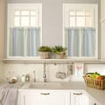 thumbnail image 2 of Rainbow Striped Kitchen Curtain 36 Inch Length Small Short Cafe Tiers Curtains Drape, Geometric Blue Pink Green Purple Yellow Window Treatment Rod Pocket Drapery Panels Curtains, 27.5x36, 2 of 5
