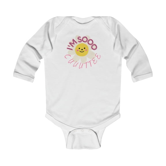 Rabbit Skins I'm Soooo Cuuuttteee Infant Long Sleeve Bodysuit