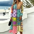 thumbnail image 5 of Women's Boho Floral Maxi Dress Summer Floral Long Sleeve V Neck Dresses Long Loose Casual Floral Dresses, 5 of 5