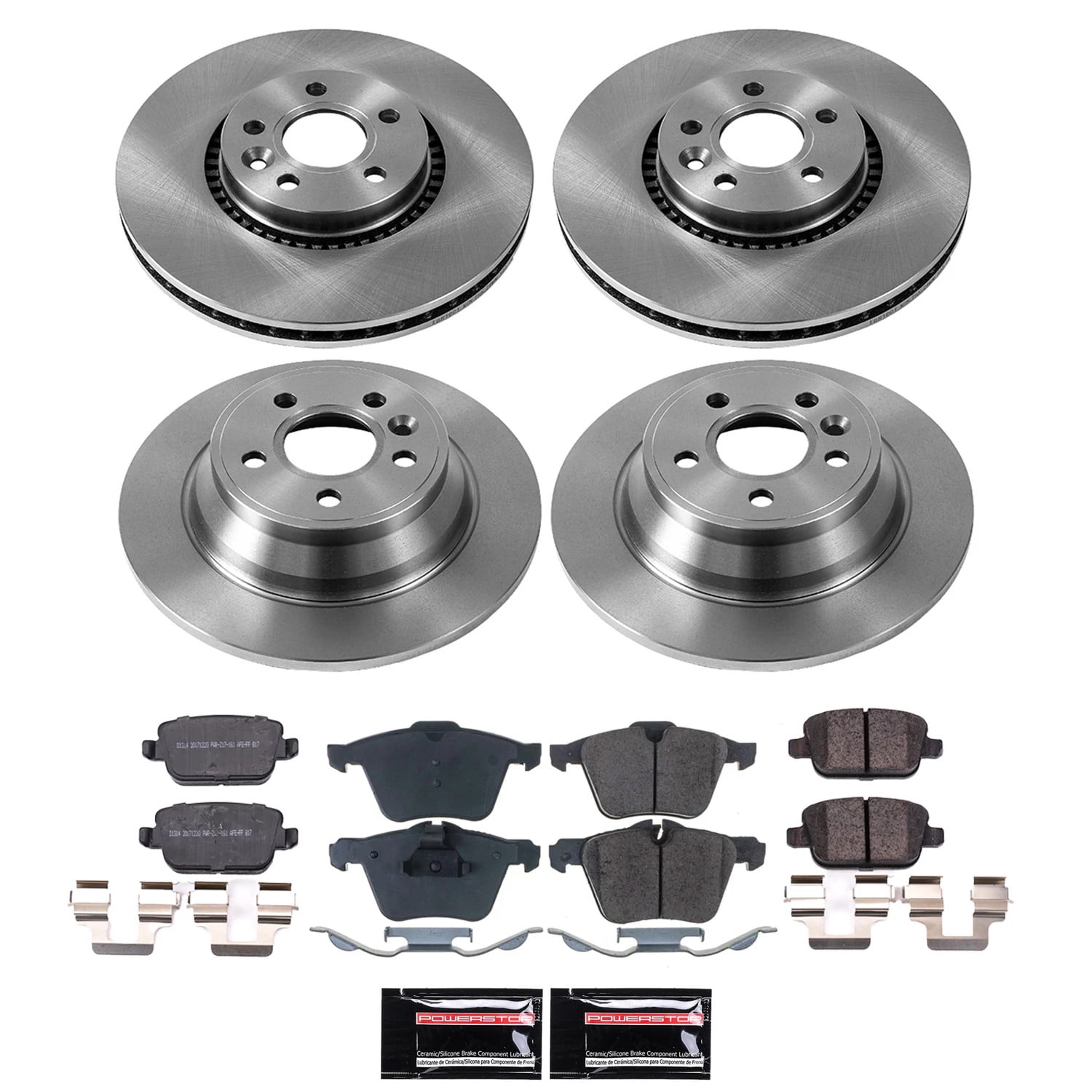 PowerStop Front and Rear Stock Replacement Brake Pad and Rotor Kit Fits: VOLVO Select Models KOE9157