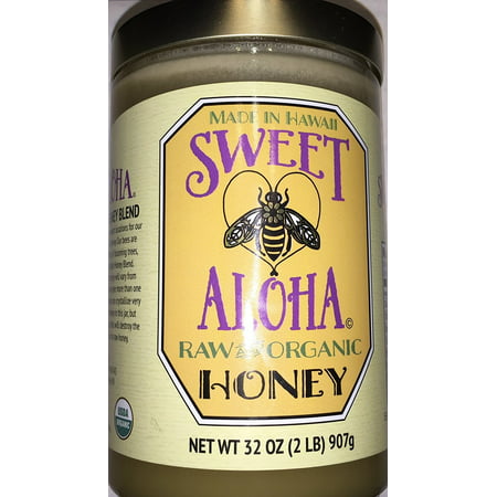 Sweet Aloha Raw and Organic Multi-Floral Honey Product of Hawaii 30 oz