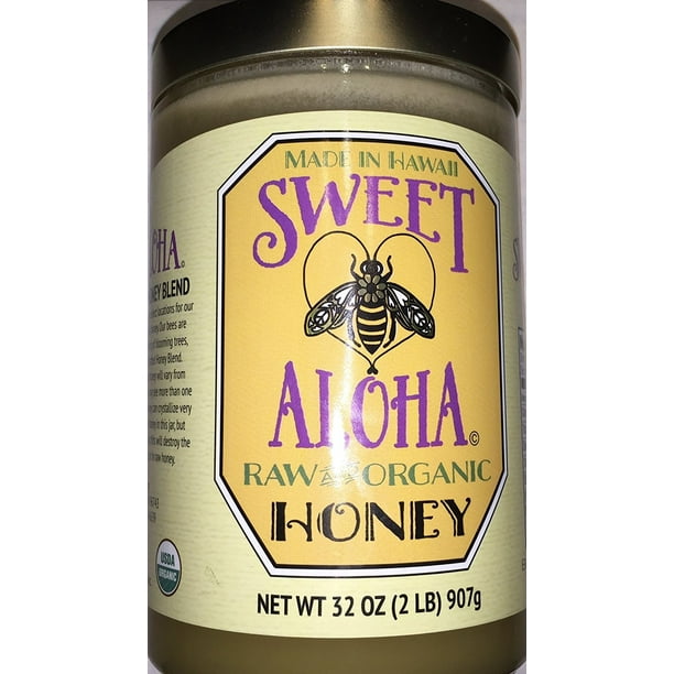 Sweet Aloha Raw and Organic MultiFloral Honey Product of Hawaii 30 oz