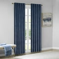 thumbnail image 1 of 510 Design Colt Room Darkening Poly Velvet Rod Pocket/Back Tab Window Panel Pair Navy 63" Panel, 1 of 4