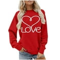 thumbnail image 1 of Ounisa Womens Valentines Sweatshirt Love Heart Graphic Print Pullover Casual Long Sleeve Valentine's Blouse Top, 1 of 5