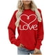 thumbnail image 2 of RKSTN Valentine Gifts Women's Valentine's Day Sweatshirts Plus Size Crewneck Heart Graphic Print Hoodless Sweatshirt Womens Casual Oversized Round Neck Loose Comfy Sweatshirt Fall Spring Clothes, 2 of 6