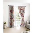 thumbnail image 3 of Pink Flowers Blackout Curtains for Bedroom/Living Room, Thermal Insulated Kitchen Curtains, Spring Farmhouse Floral Leaves Vintage Grommet Darkening Window Treatment Drapes 52"x72"x2, 3 of 8