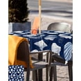 thumbnail image 5 of nqOlkjepod Navy Blue Coastal Outdoor Tablecloth with Umbrella Hole & Zipper, Shell Conch Summer Beach Nautical Square Table Cover 60x60 Inch, Dining Waterproof Table Cloth Protector for Patio/Party, 5 of 7