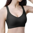 thumbnail image 3 of Siilsaa Sports Bras for Women Large Bust Women's Full Coverage High Impact Wirefree Workout Non Padded Sports Bra Bounce Control Black,L, 3 of 4