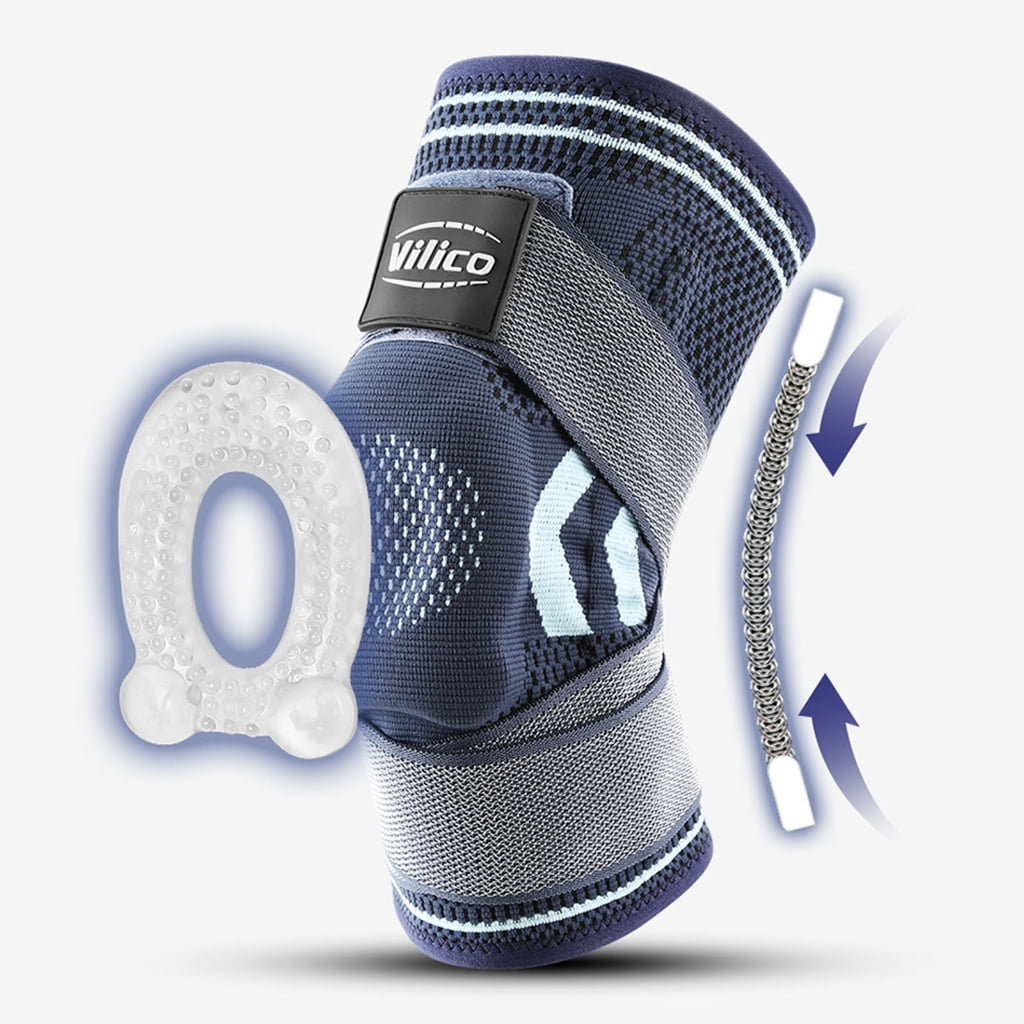 Zeiwohndc Adjustable Patella Knee Support Brace with Spring Stabilizers for Men Women