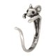 thumbnail image 1 of Anillo de apertura Sunnimix en forma de ratón Estilo vintage plata, 1 of 7