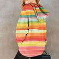 thumbnail image 5 of Riecok Hoodie Sweatshirts for Girls Rainbow Stripe Print Long Sleeve With Pockets Round Neck Casual Comfy Trendy Preppy Hooded Sweatshirts Plush Hooded Sweatshirt 11-12 Years Multicolor, 5 of 5