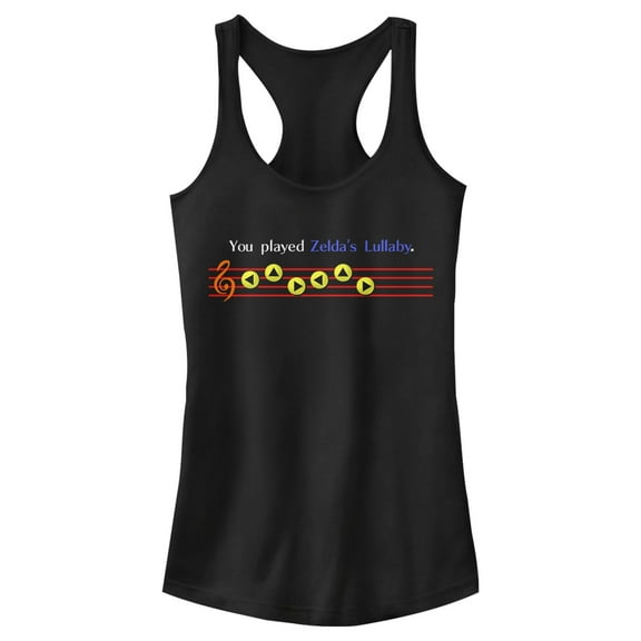 Junior's Nintendo Legend of Zelda Lullaby Racerback Tank Top Black X Small