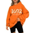 thumbnail image 1 of Chandails à Capuchon de Mode pour Femmes 2023 Coupe Ample Mode Automne Chandails en Molleton Hauts Décontractés Manches Longues Citrouille Épice Café Blouse à Capuche Imprimé Chandail 50 % de Rabais Liquidation Costumes Halloween/noël, 1 of 7