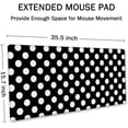 thumbnail image 2 of Extended Gaming Mouse Pad (35.4x15.7 in), Large Stable Rubber Base Mousepad with Stitched Edges, Keyboard Mouse Mat Desk Pad for Work, Game, Office, Home - Black and White Polka Dot, 2 of 6