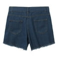 thumbnail image 7 of Women Jean Shorts Clearance Ripped Frayed Blue Jean Shorts for Women Raw Hem Cut Off Plus Size Denim Shorts for Women Sale Today's, 7 of 7