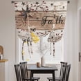 thumbnail image 3 of Rustic Star Brown Tie Up Curtains for Windows, Adjustable Balloon Window Shades, Vintage Plants Berry Wooden Grain Kitchen Window Treatments Farmhouse Short Curtains with Rod Pocket 42"x45", 3 of 8