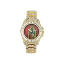 Women's Baguette Cut Diamond Crystal Bling'ed Out Watch - Drop it Down with This Ice on Your Wrist Ladies!! Kakuna Matata!! - ST10372MLA Metal Gold Guadalupe