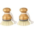 thumbnail image 1 of Cepillo de palma de bambú, cepillo para fregar platos, ollas, sartenes, fregadero de cocina, limpieza, paquete de 2 Zhivalor DLM984, 1 of 8