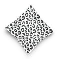 thumbnail image 5 of Black White Leopard Square Throw Pillow Covers Couch Decorative Pillow Cases Outdoor Sofa Cushion Cover Modern Decor for Bed Living Room 16" x 16", 5 of 7