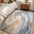 thumbnail image 5 of Yellow Grey Ombre Large Area Rugs for Bedroom Living Room, Soft Non Slip Carpet Bedside Rug, Modern Marble Ink Painting Abstract Rectangle Floor Cover Kitchen Accent Rug 2.7'x5' for Office, 5 of 9