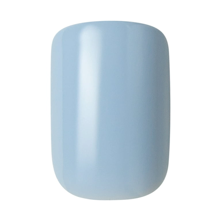 KISS Salon Color, Press On Nails, Love Again, Blue, Short Squoval, 28 Count