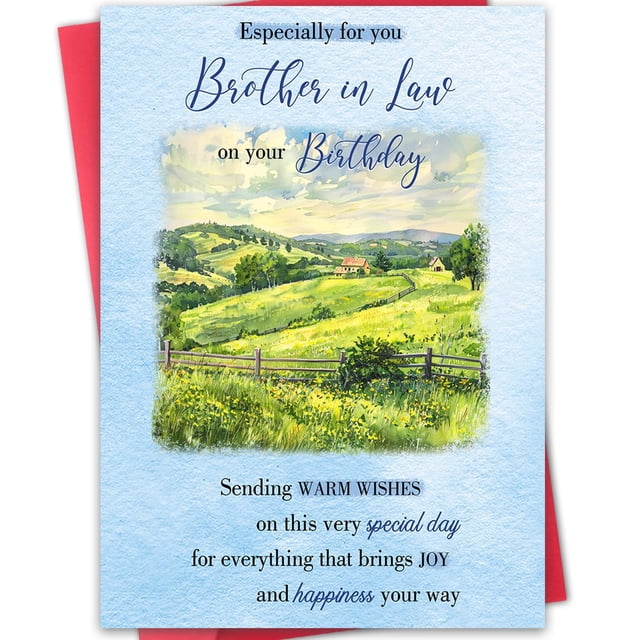 Tarjeta de cumpleaños con pintura campestre del cuñado de Hongshan