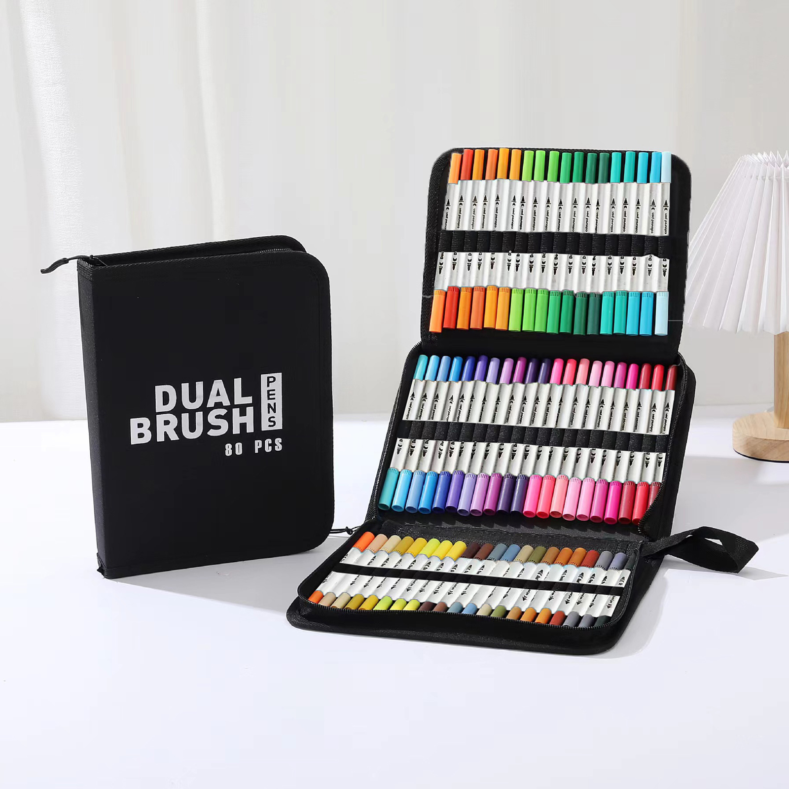 60/72/80/100 Color Paint Markers Drawing Pen Acrylic Marker Acrylic Pen Double Tip Brush Art Marker Pen Craft Supplies