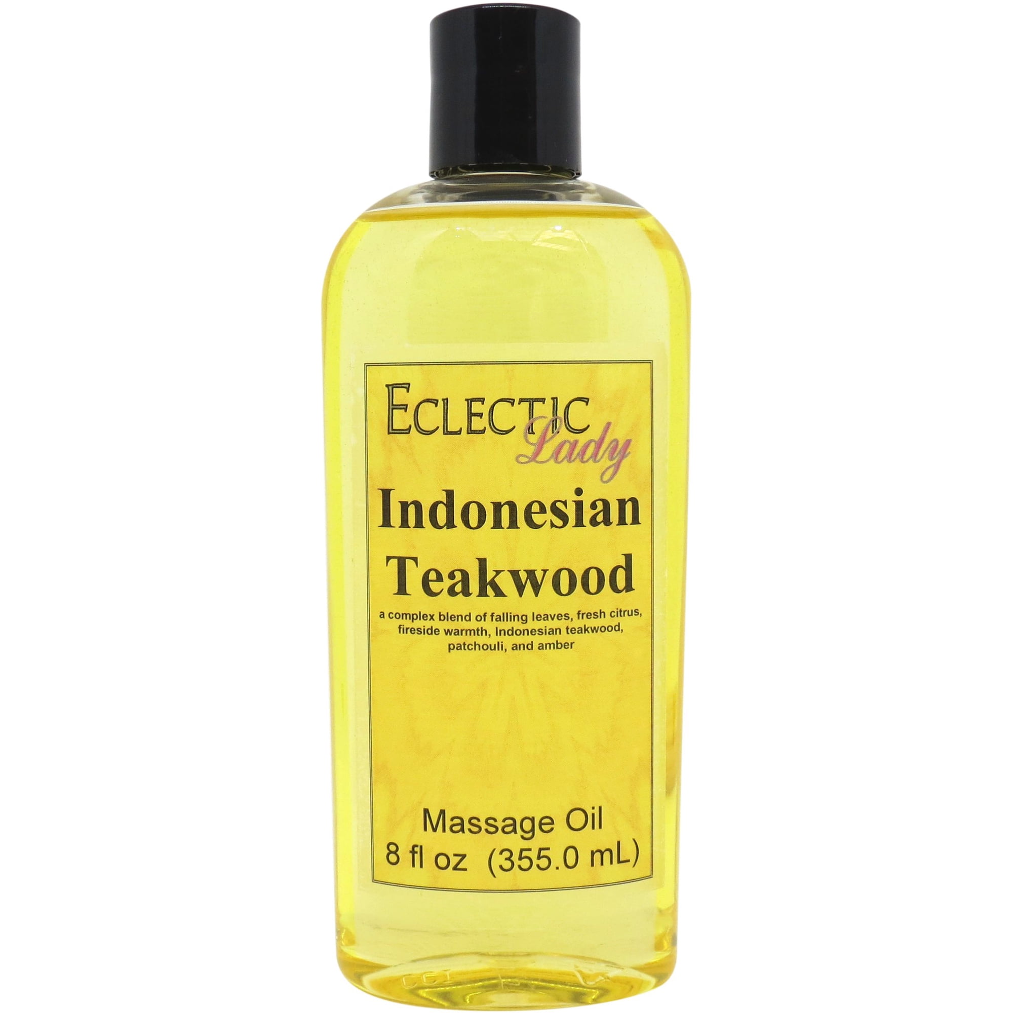 Indonesian Teakwood Massage Oil by Eclectic Lady, 8 oz, Sweet Almond Oil and Jojoba Oil