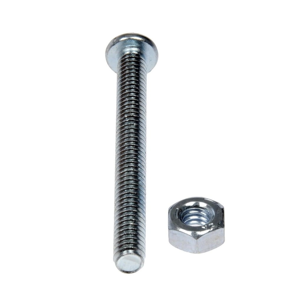 KarParts360 Machine Screws | Steel Material | Clear, Zinc Finish | Round Screw | Coarse Thread | Slotted Drive Style | Push Head Shape | 12 Pieces