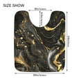 thumbnail image 3 of Toilet Rug Set Non-Slip Bathroom Rugs Soft Plush Machine Washable Contour Bath Mat Luxury Black Gold Marble 24x20/24x16, 3 of 9