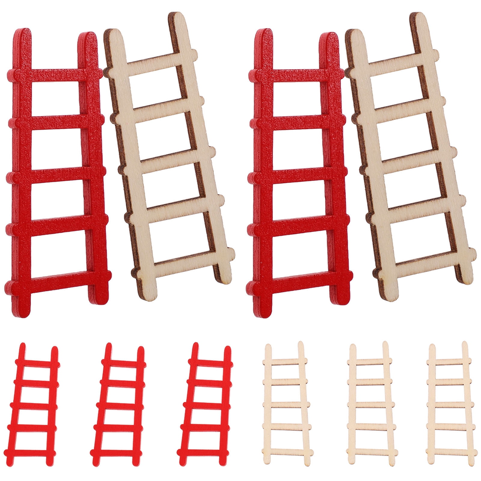 OULII 10Pcs Ladder Ornament Mini Size for Miniature Furniture Ornament Miniature House Accessories