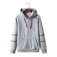 thumbnail image 2 of Sudadera con capucha de manga larga con diseño de cinta para hombre Sudadera con capucha informal con cordón Pompotops  oipoqjl15622, 2 of 9