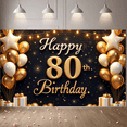 thumbnail image 4 of Decorative Design Happy 80th Birthday Golden Theme Balloon Decoration Celebration Banner for Birthday Party Senior Celebration Indoor Decoration, 4 of 8